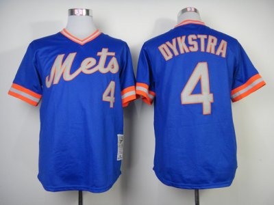New York Mets #4 Lenny Dykstra Throwback Blue Jersey