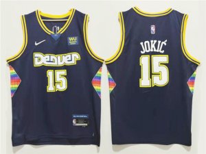 Denver Nuggets #15 Nikola Jokic 2021-22 Navy City Edition Swingman Jersey