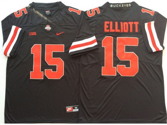 NCAA Ohio State Buckeyes #15 Ezekiel Elliott Black College Football Jersey