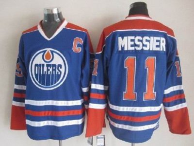 Edmonton Oilers #11 Mark Messier 1990 CCM Vintage Blue Jersey