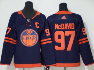 Women's Youth Edmonton Oilers #97 Connor McDavid Alternate Navy Jersey