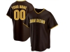 San Diego Padres Custom #00 Brown Cool Base Jersey