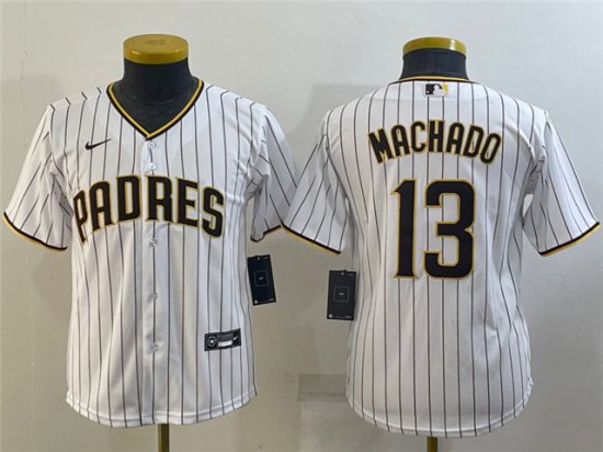 Youth San Diego Padres #13 Manny Machado White Cool Base Jersey