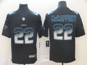Carolina Panthers #22 Christian McCaffrey Black Arch Smoke Limited Jersey