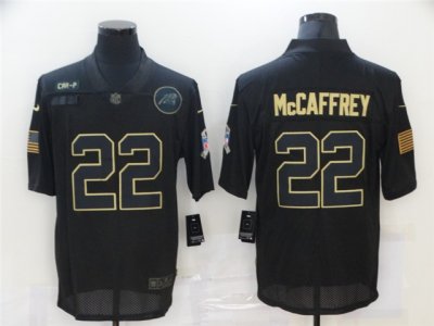 Carolina Panthers #22 Christian McCaffrey 2020 Black Salute To Service Limited Jersey