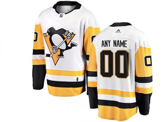 Pittsburgh Penguins #00 White Away Custom Jersey