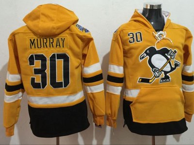 Pittsburgh Penguins #30 Matt Murray Yellow One Front Pocket Hoodie Jersey