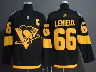 Pittsburgh Penguins #66 Mario Lemieux Black 2019 Stadium Series Jersey