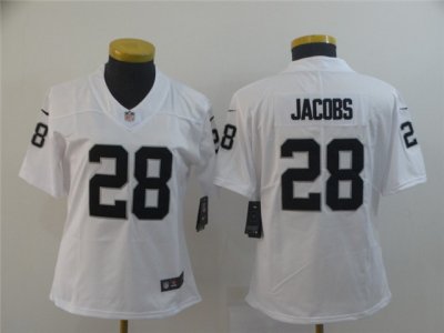Women's Las Vegas Raiders #28 Josh Jacobs White Vapor Limited Jersey