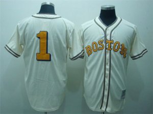 Boston Red Sox #1 Bobby Doerr Throwback Cream Jersey