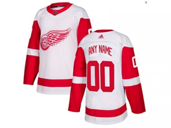 Detroit Red Wings Custom #00 Away White Jersey