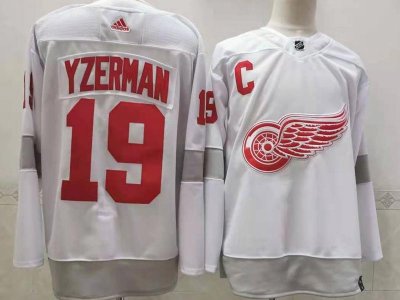 Detroit Red Wings #19 Steve Yzerma White 2021 Reverse Retro Jersey