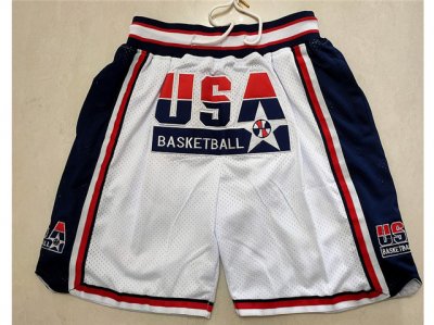1992 Olympic Team USA Just Don USA White Basketball Shorts