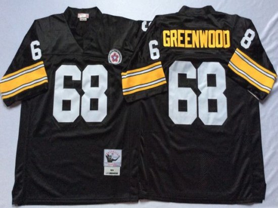 Pittsburgh Steelers #68 L.C. Greenwood 1975 Throwback Black Jersey