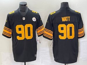 Pittsburgh Steelers #90 T.J. Watt Black Color Rush Vapor F.U.S.E. Limited Jersey