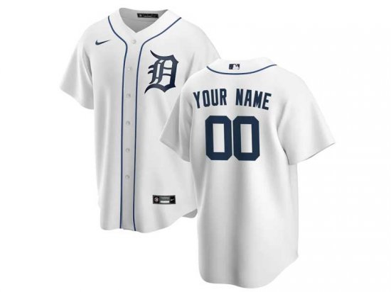 Detroit Tigers #00 White Cool Base Custom Jersey