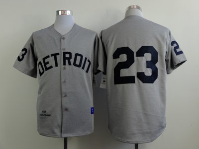 Detroit Tigers #23 Kirk Gibson 1968 Throwback Gray Jersey