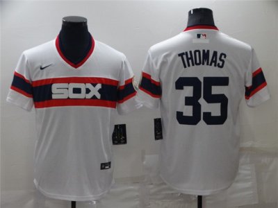 Chicago White Sox #35 Frank Thomas 1983 Throwback White Cool Base Jersey