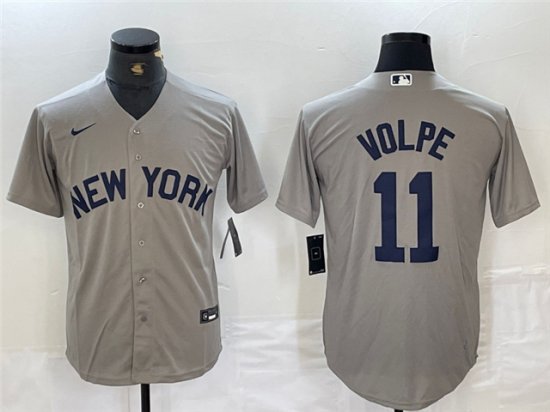 New York Yankees #11 Anthony Volpe Gray Away Limited Jersey