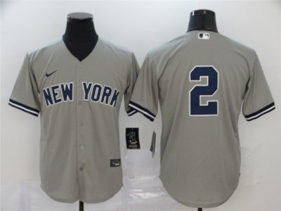 New York Yankees #2 Derek Jeter Gary Without Name Cool Base Jersey