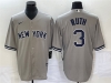 New York Yankees #3 Babe Ruth Gray Cool Base Jersey