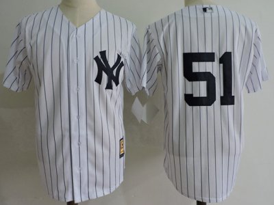 New York Yankees #51 Bernie Williams White Cooperstown Collection Cool Base Jersey