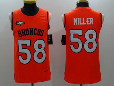 Denver Broncos #58 Von Miller Orange Color Rush Tank Top Jersey