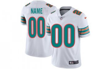 Miami Dolphins Custom #00 White Color Rush Vapor Limited Jersey