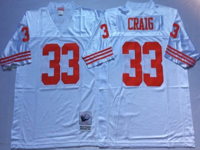 San Francisco 49ers #33 Roger Craig Throwback White Jersey