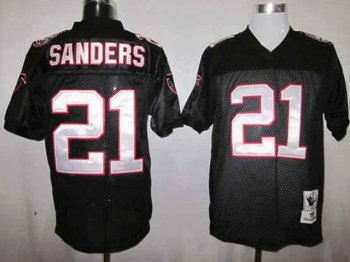 Atlanta Falcons #21 Deion Sanders Throwback Black Jersey