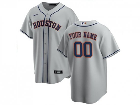 Houston Astros Custom #00 Gray Cool Base Jersey