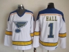 St. Louis Blues #1 Glenn Hall 1980's CCM Vintage White Jersey