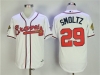 Atlanta Braves #29 John Smoltz 1995 White Throwback Jersey