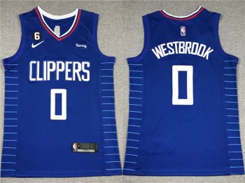 Los Angeles Clippers #0 Russell Westbrook Blue Swingman Jersey