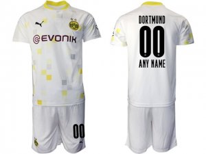 20/21 Borussia Dortmund Custom #00 3rd White Short Sleeve Soccer Jersey
