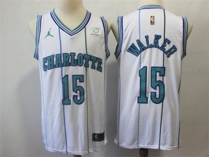 Charlotte Hornets #15 Kemba Walker White Hardwood Classic Jersey