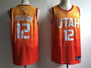 Utah Jazz #12 John Stockton Multi Color City Edition Swingman Jersey