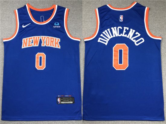 New York Knicks #0 Donte DiVincenzo Blue Swingman Jersey