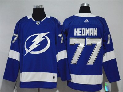 Women's Youth Tampa Bay Lightning #77 Victor Hedman Blue Jersey