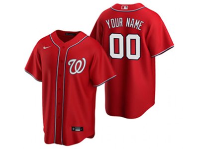 Washington Nationals Custom #00 Alternate Red Cool Base Jersey