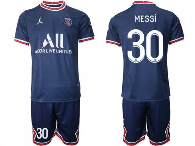 Youth Club Paris Saint Germain #30 Messi Home Navy 2021/2022 Soccer Jersey