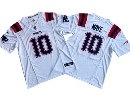 New England Patriots #10 Drake Maye White Vapor F.U.S.E. Limited Jersey