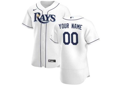 Tampa Bay Rays Custom #00 White Home 2020 Flex Base Jersey