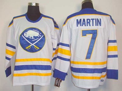 Buffalo Sabres #7 Rick Martin CCM Vintage White Jersey
