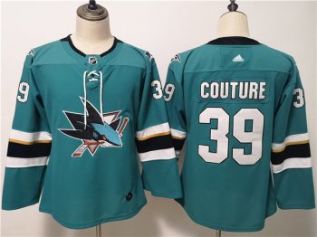 Women's Youth San Jose Sharks #39 Logan Couture Teal Jersey