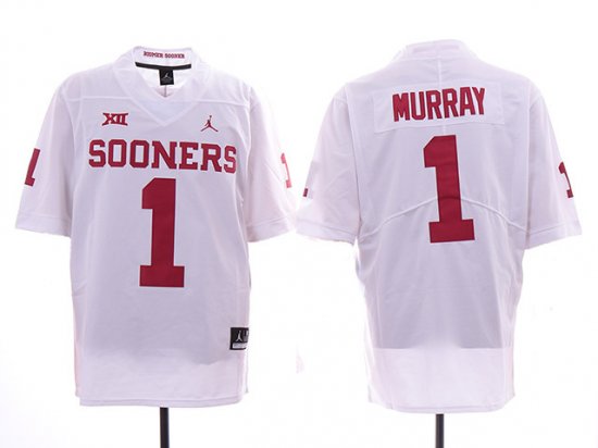 NCAA Oklahoma Sooners #1 Kyler Murray White College Football Jersey