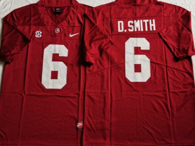 NCAA Alabama Crimson Tide #6 DeVonta Smith Red College Football Jersey