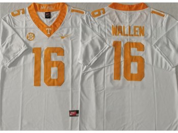 Tennessee Volunteers #16 Morgan Wallen White College Football Jersey