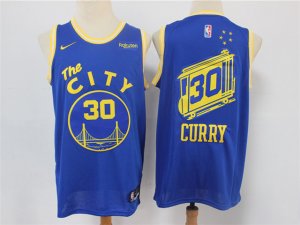 Golden State Warriors #30 Stephen Curry 2020-21 Blue Classic Edition Swingman Jersey