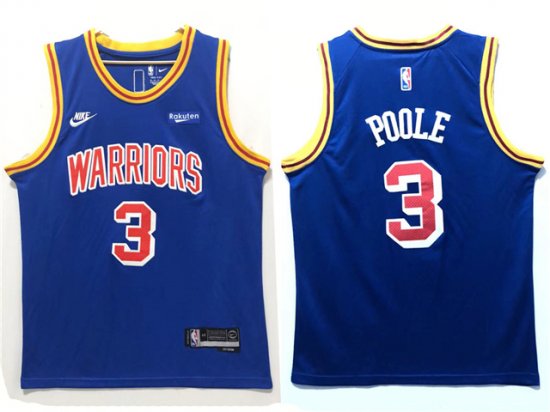 Golden State Warriors #3 Jordan Poole 2021-22 Blue Classic Edition Swingman Jersey